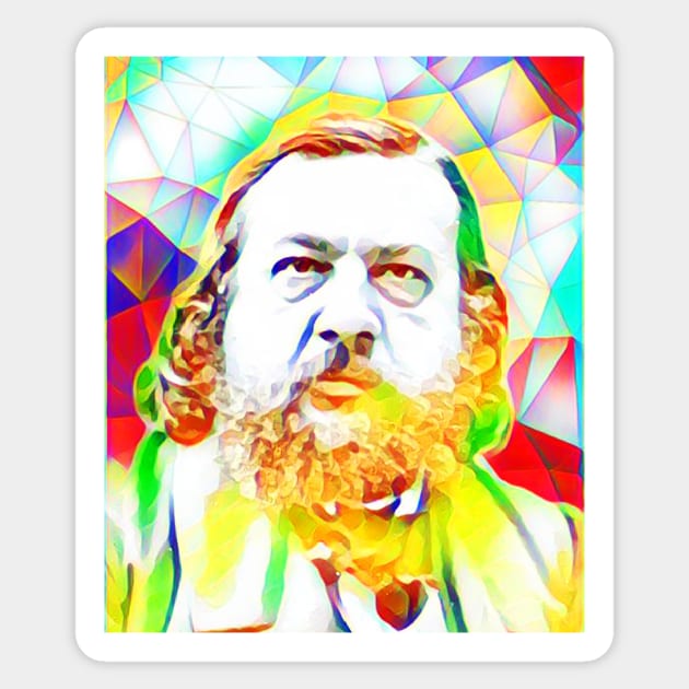 Theophile Gautier Colourful Portrait | Theophile Gautier Artwork 11 Sticker by JustLit